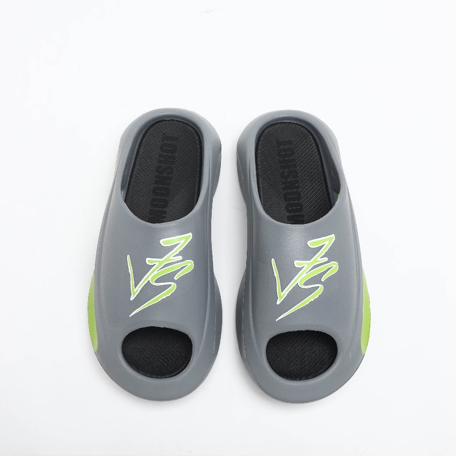 Moonshots Slides - Grey on Green